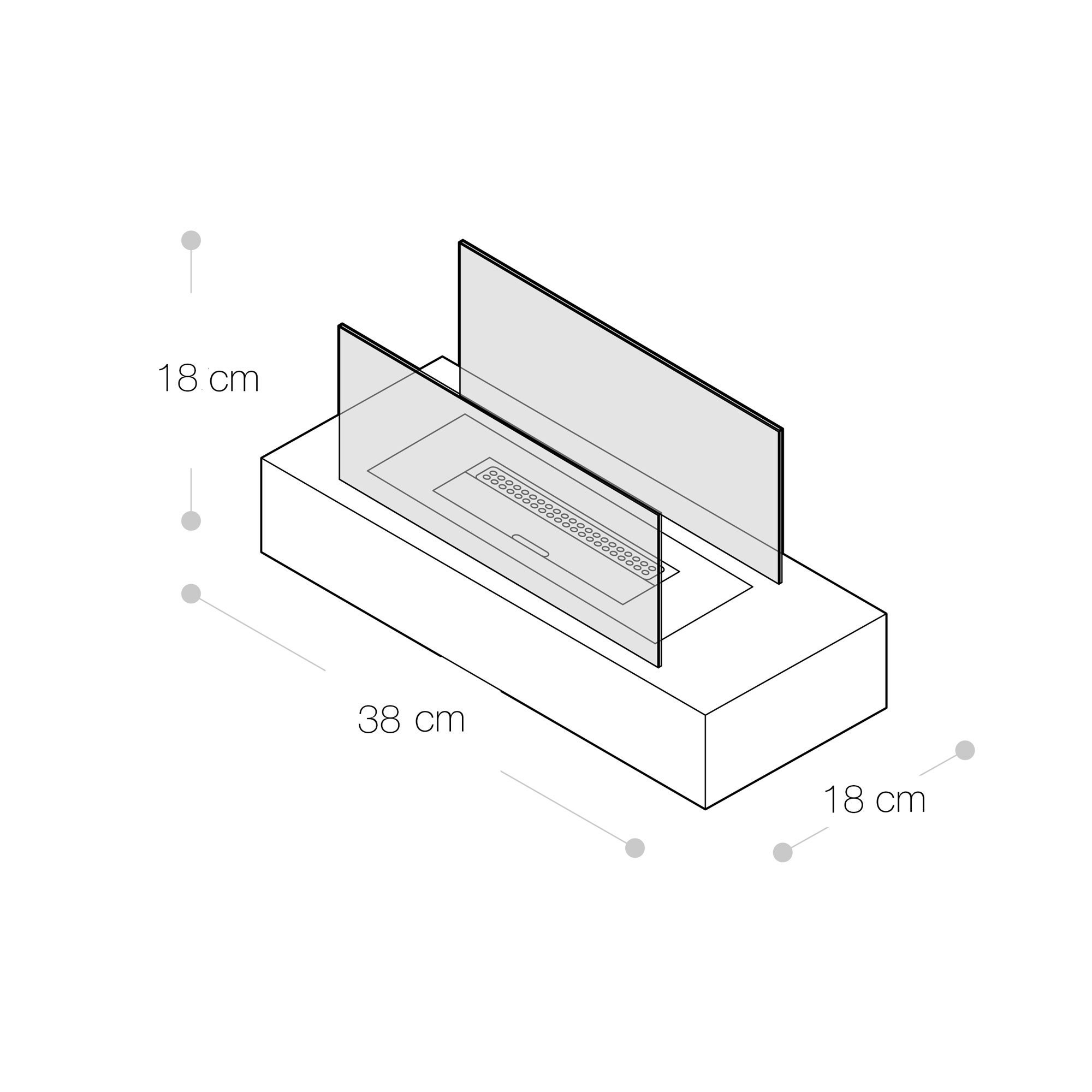 Camino da Tavolo RIG Nero - Norbe Camino da Tavolo RIG Nero