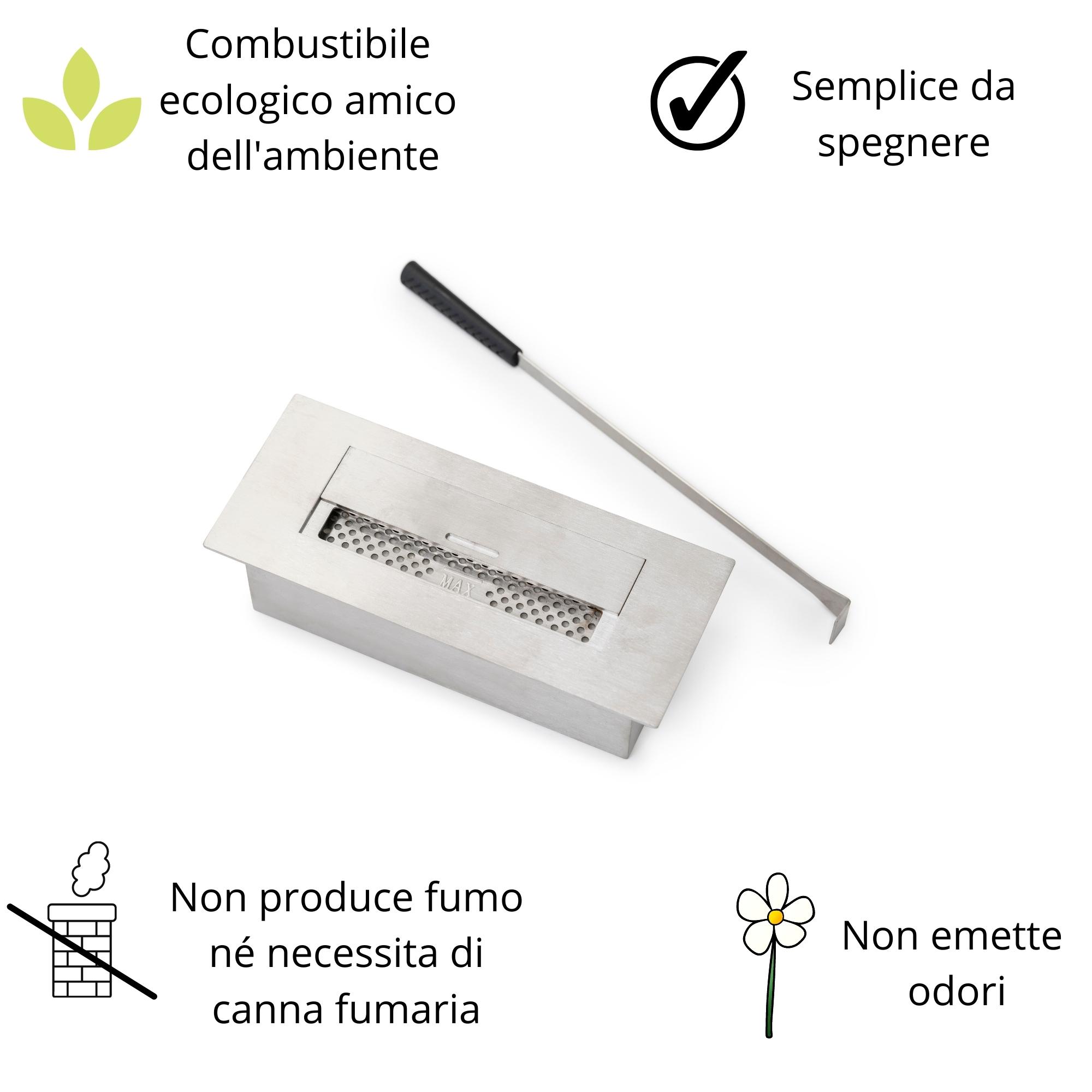 Bruciatore Per Biocamino 25,8 x 9,9 LARGE - Norbe Bruciatore Per Biocamino 25,8 x 9,9 LARGE - immagine 5