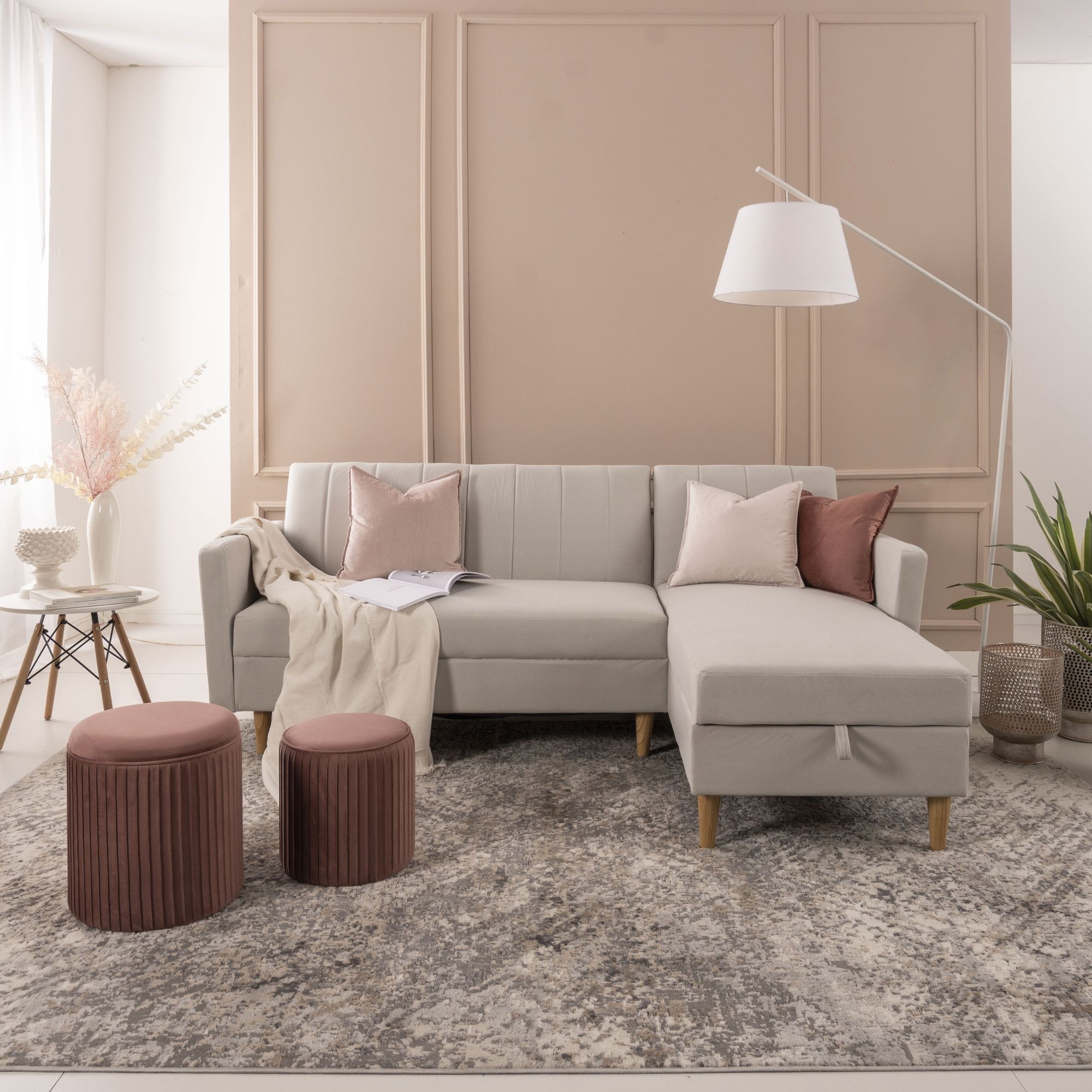 Divano letto contenitore Grigio chiaro HARALD - Norbe Divano letto contenitore DIV-001-GC_21 (2)