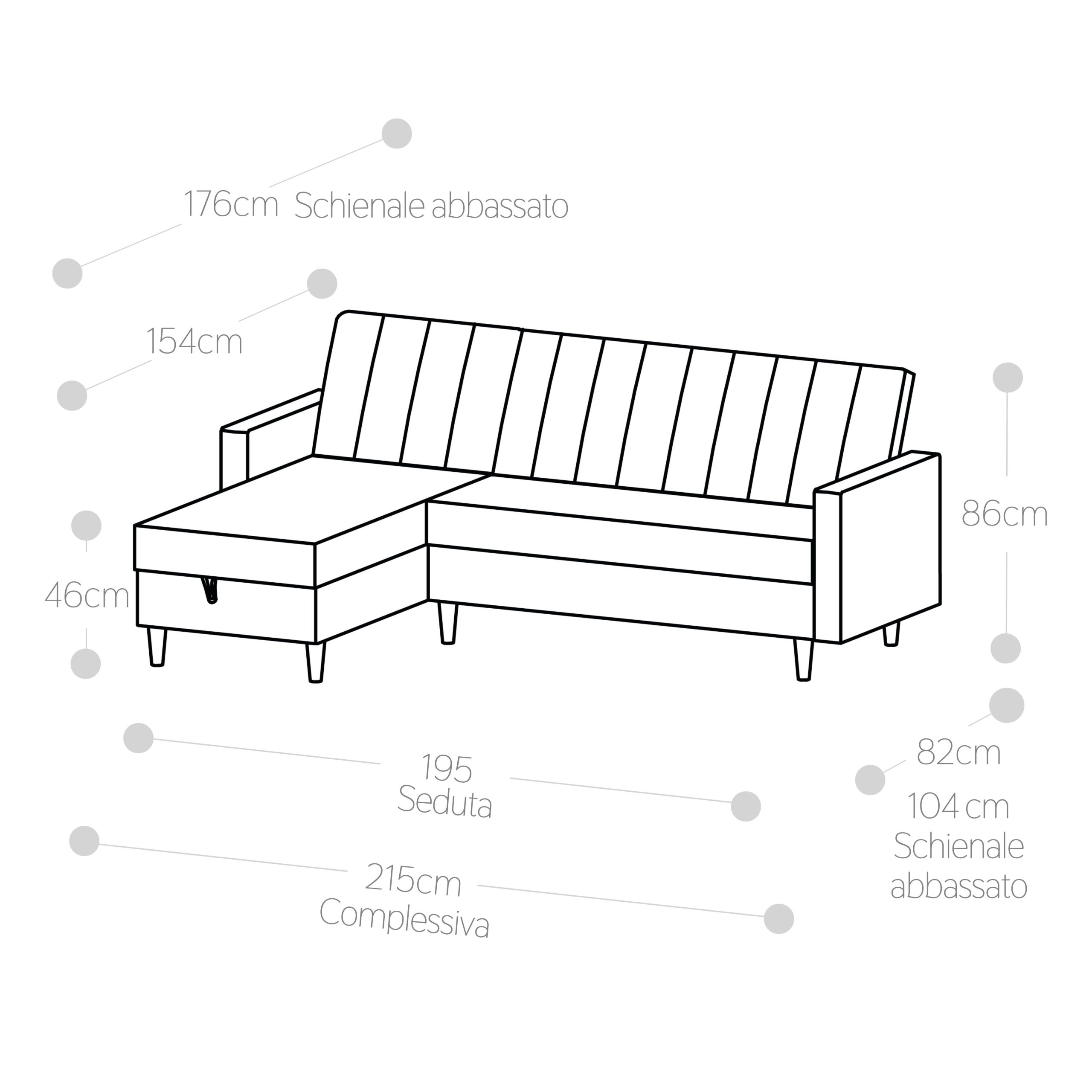 Divano letto contenitore Grigio chiaro HARALD - Norbe Divano letto contenitore Grigio chiaro HARALD - immagine 9