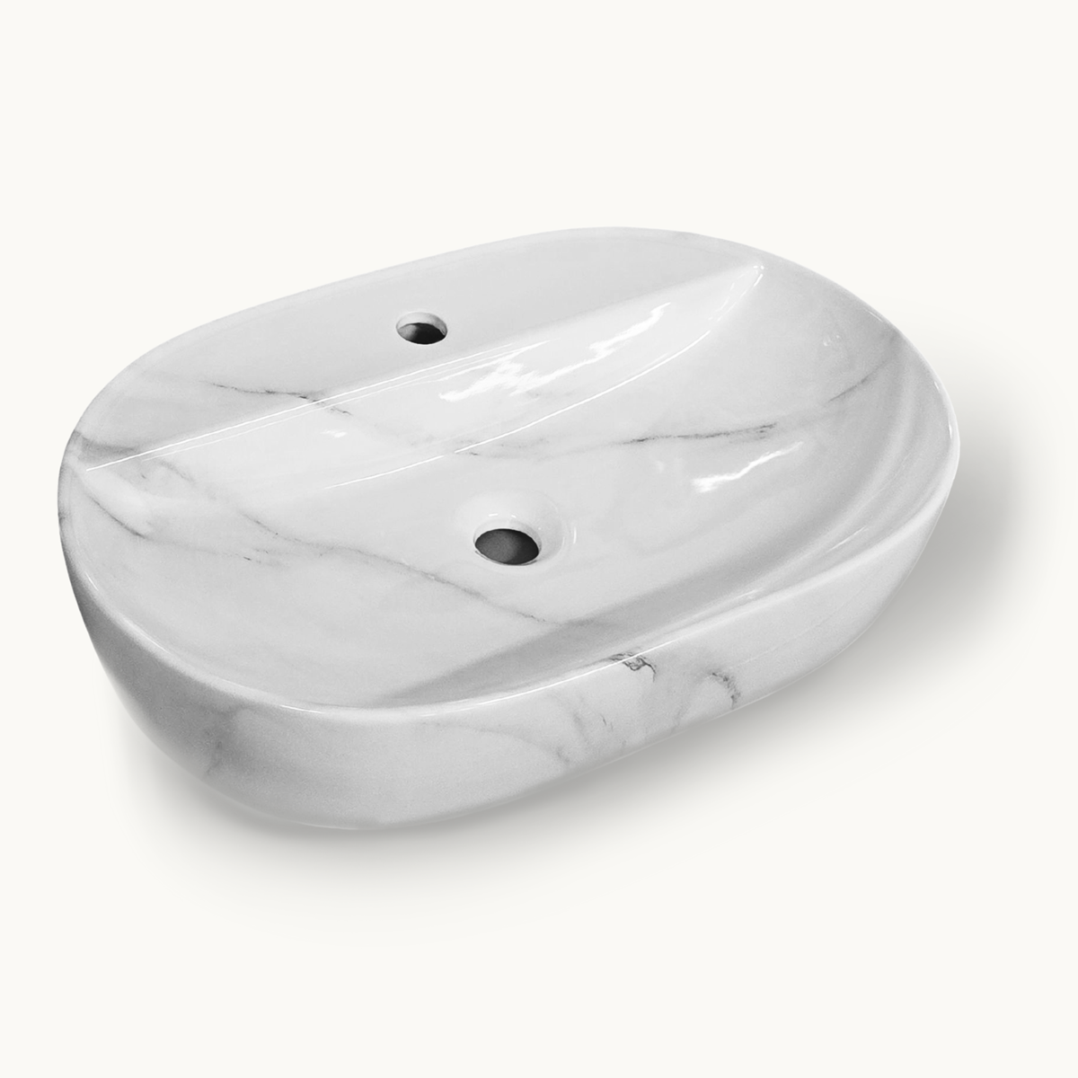 Lavabo da appoggio MARMO BIANCO 50/60×41 cm - BUDDY - Norbe Lavabo da appoggio MARMO BIANCO 50/60×41 cm - BUDDY