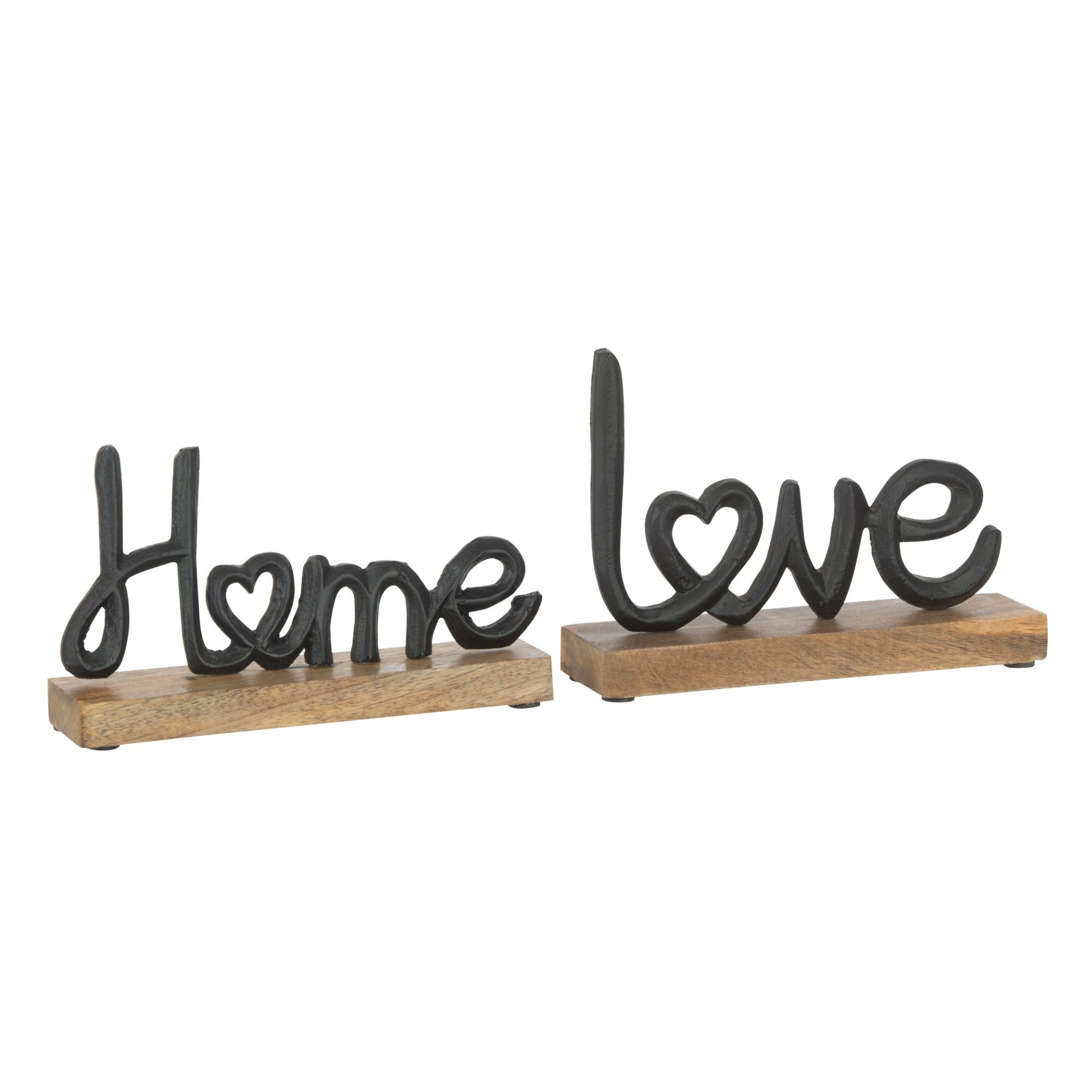Scritta Decorativa 25,5x15x5cm <span>HOME LOVE</span> - Norbe Scritta decorativa Alluminio-e-legno-Home-Love